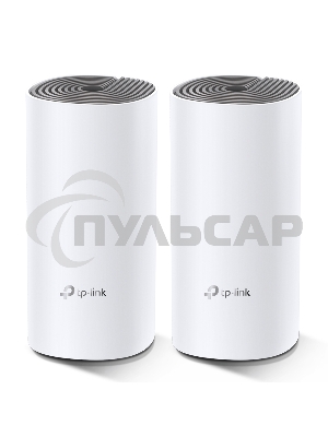 Домашняя Mesh Wi-Fi система TP-Link Deco E4 (3-Pack), 1167Мбит/с (5 ГГц: до 867 Мбит/с + 2,4 ГГц: до 300 Мбит/с), 2 порта 100 Мбит/с, 2 встроенные антенны на каждом модуле Deco