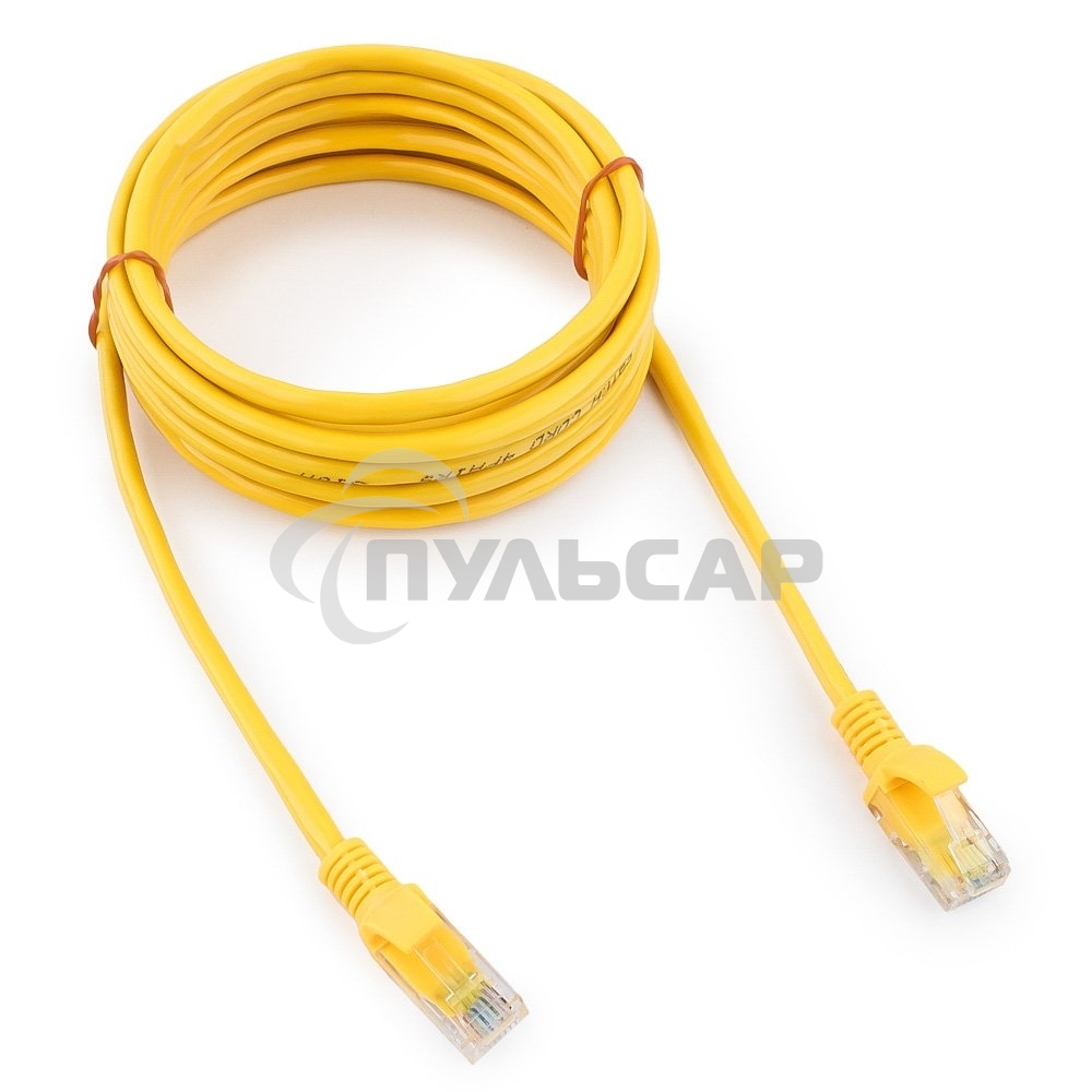 Патч-корд UTP Cablexpert кат.5e, 3м, литой, многожильный (желтый)