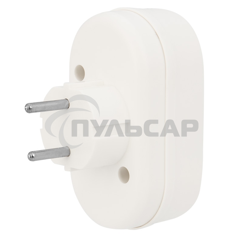 Двойник электрический 6А без заземления, белый Rexant