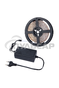 Комплект светодиодной ленты 5 м с блоком питания IP65, холодное белое свечение 6500 К LAMPER