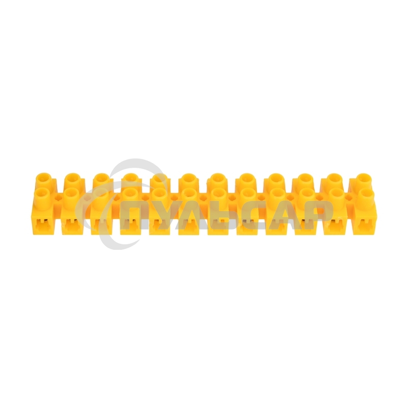 Клеммная винтовая колодка KВ-10 4-10, ток 10 A, полиэтилен желтый Rexant (10 шт./уп.)