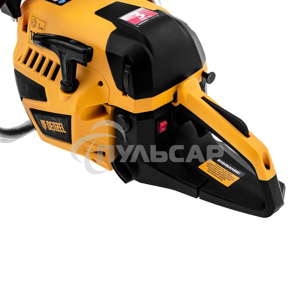 Пила цепная бензиновая DS-5218, шина 45 см, 52см3, 3 л.с., шаг 0,325, паз 1,5 мм, 72 зв Denzel