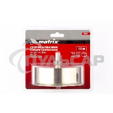 Сверло алмазное Matrix по керамограниту, 110 х 67 мм, 3-гранный хвостовик