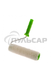 Валик с натуральным мехом, с ручкой, 250 мм, ворс 12 мм, D 48 мм, D ручки - 6 мм, Россия Сибртех