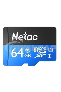 Флеш карта microSDHC 64Gb Netac P500 <NT02P500STN-064G-R> (с SD адаптером) 80Mb/s