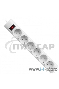 Сетевой фильтр Defender DFS 151 1,8 м, белый, 6 розеток