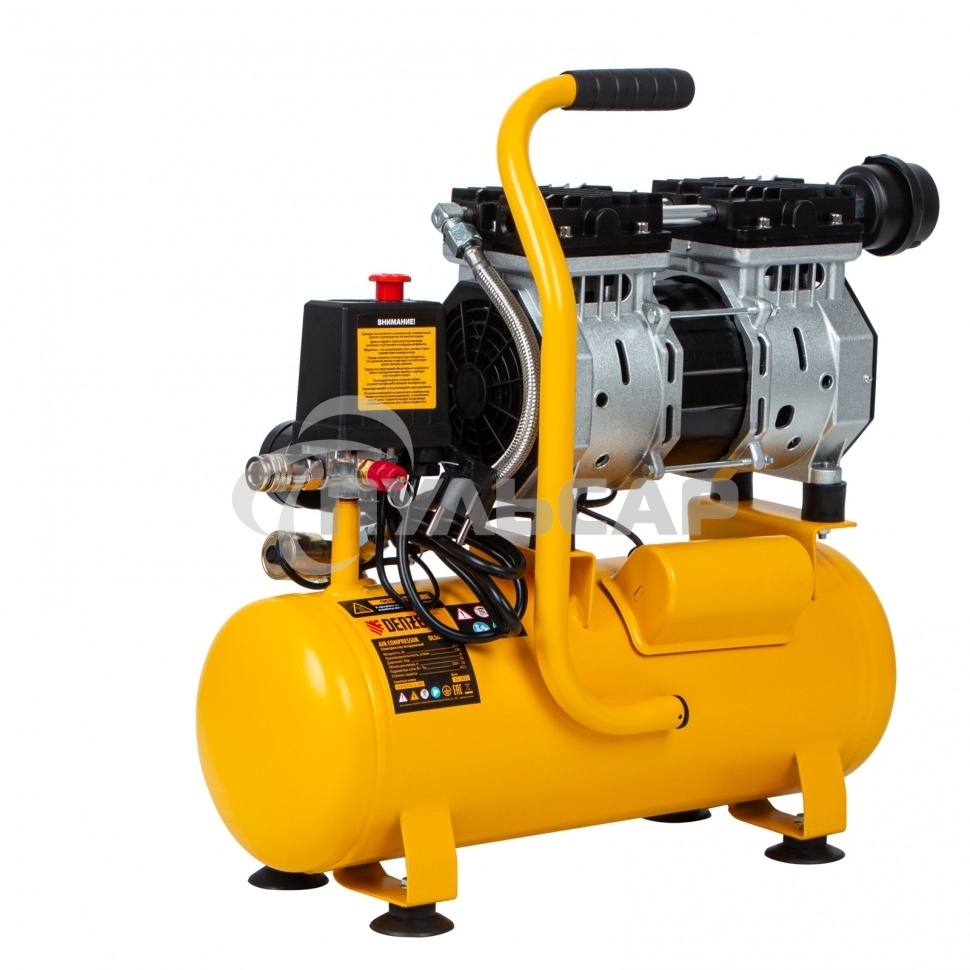 Компрессор DLS650/10 безмаслянный малошумный 650 Вт, 120 л/мин,ресивер 10 л Denzel