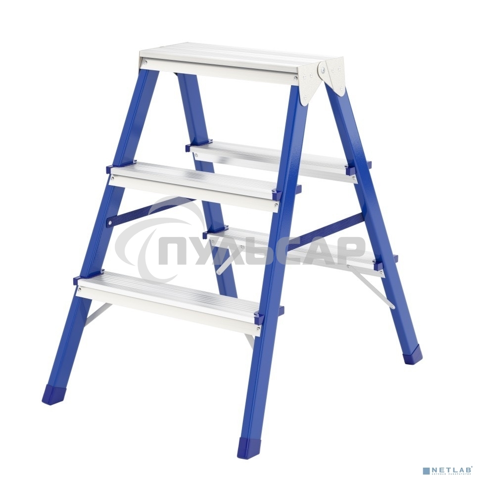 Стремянка двусторонняя Сибртех 3ст стальная, 97933