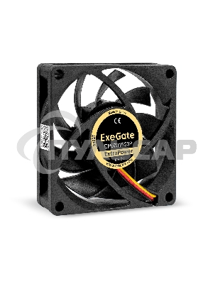 Вентилятор для корпуса ExeGate ExtraPower EP07015S3P черный, 70 мм, 3000 об/мин, 27 дБ, 3 pin