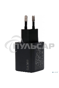 Зарядное устройство Cablexpert MP3A-PC-64, 30Вт GaN, 3А, QC4.0/PD, 1xUSB, 1xType-C, черный, пакет