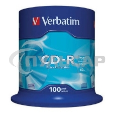 Диск CD-R Verbatim 700Mb 52x Cake Box (100шт) (43411)