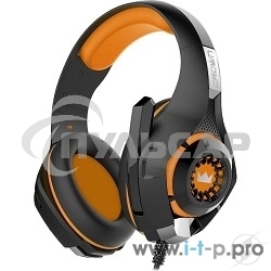 Наушники CROWN CMGH-102T Black&orange (Подключение USB, встроенная аудио карта, Частотныи диапазон: 20Гц-20,000 Гц,Кабель 2.1м,Размер D 250мм)