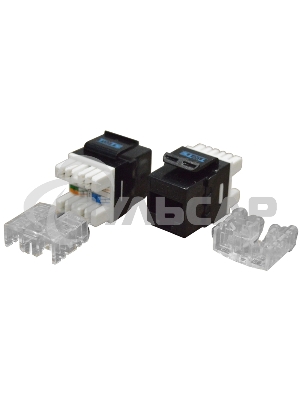 Модуль Keystone RJ45, Cat.6, UTP, 180 градусов, черный