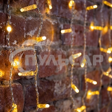 Гирлянда Светодиодный Дождь 2х1,5 м, эффект мерцания, прозрачный провод, 230 В, диоды теплый белый