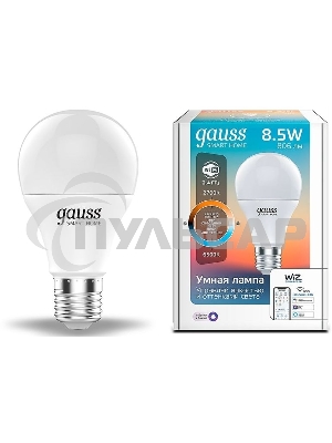 Лампа Светодиодная Gauss Smart Home DIM+CCT E27 A60 8.5 Вт 1/10/100