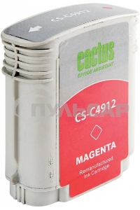 Картридж струйный Cactus CS-C4912 №82 пурпурный (72 ml) для HP Design Jet 500/800C