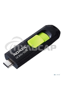 Флешка USB ADATA UC300 (ACHO-UC300-32G-RBK/GN), 32 Gb, Type-C USB 3.2, R/W 100/30, черный/зеленый