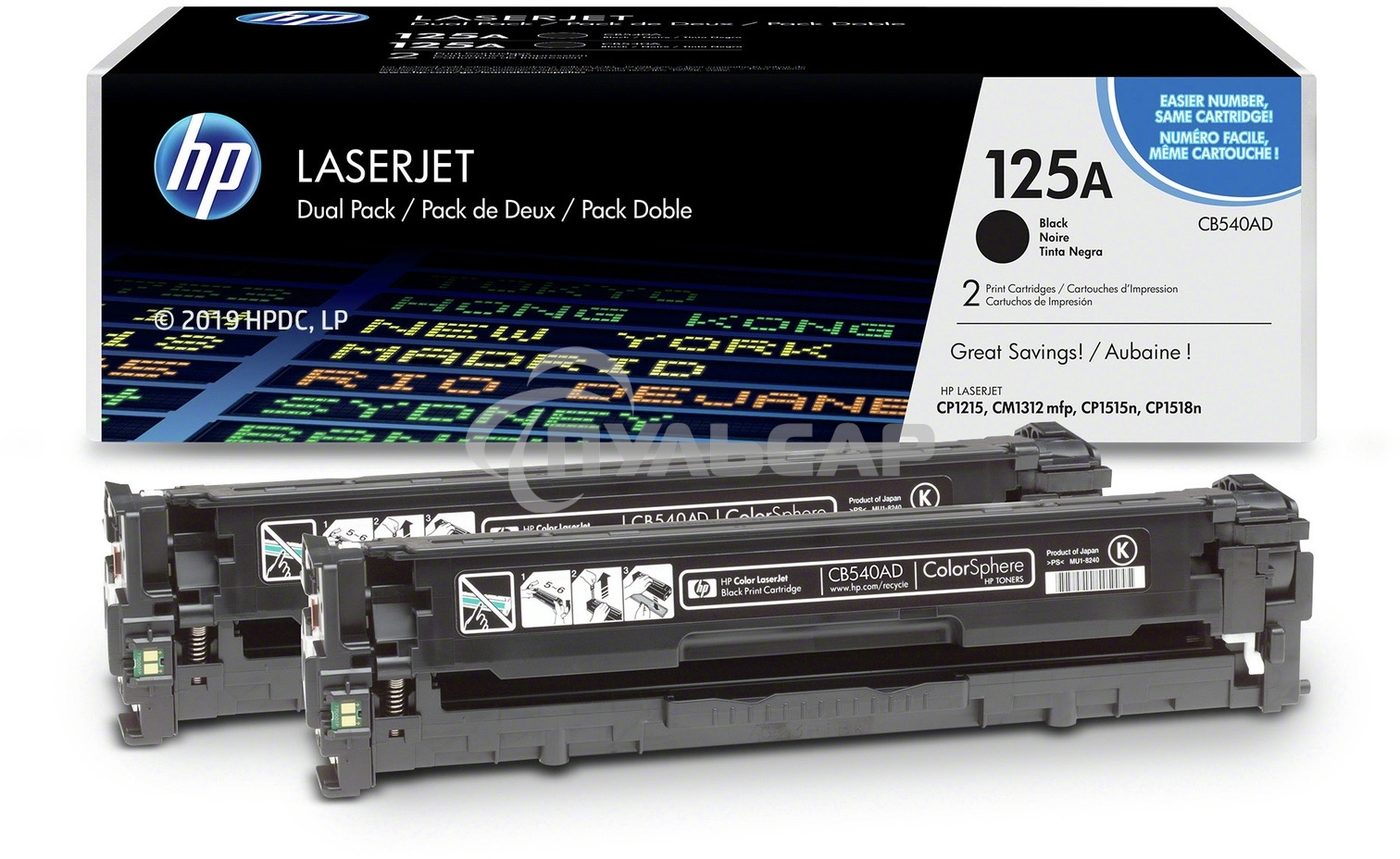 Картридж лазерный HP CB540AD черный двойная упаковка для CLJ CP1215/CP1515/CP1518 2 х 2200стр.