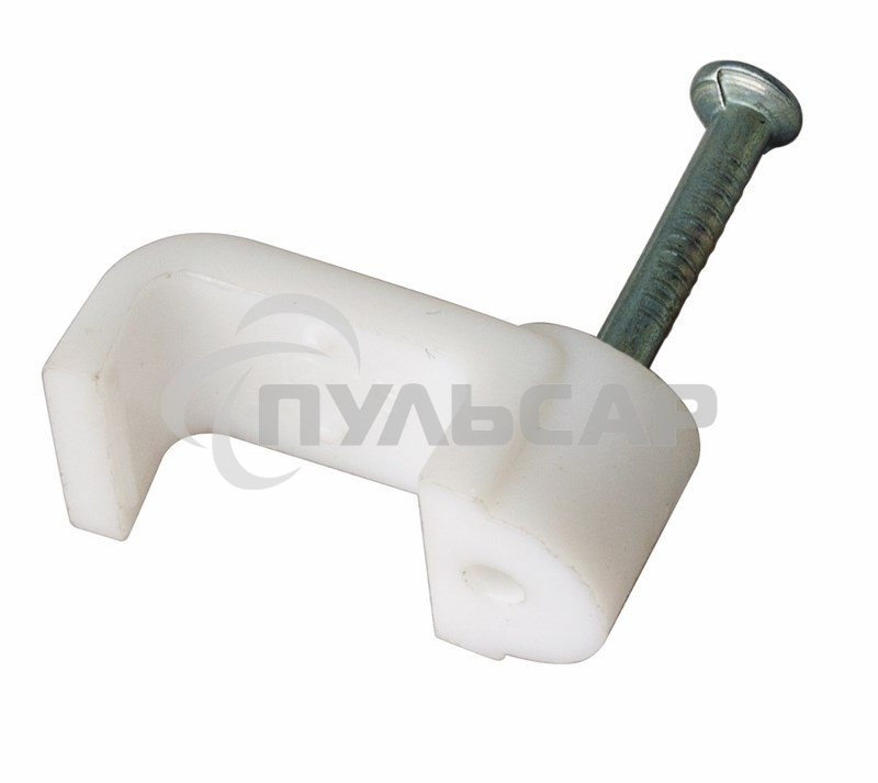 Крепеж кабеля плоский 10 х 4 мм, белый (упак. 50 шт) Rexant