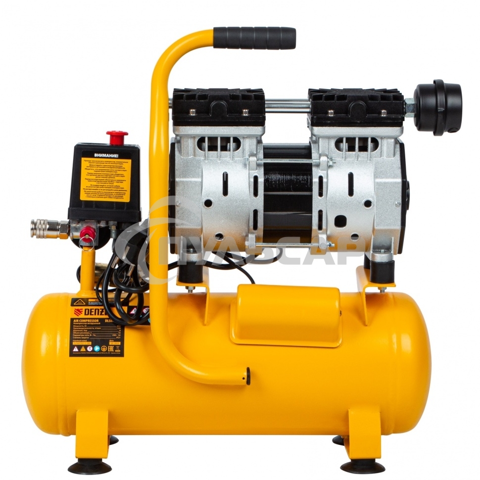Компрессор DLS650/10 безмаслянный малошумный 650 Вт, 120 л/мин,ресивер 10 л Denzel