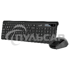 Комплект беспроводной Genius Smart KM-8230 черный, клавиатура+мышь, USB, 1 мини-ресивер на оба устройства. Клавиатура: 104 клавиши кнопка SmartGenius, клавиши т