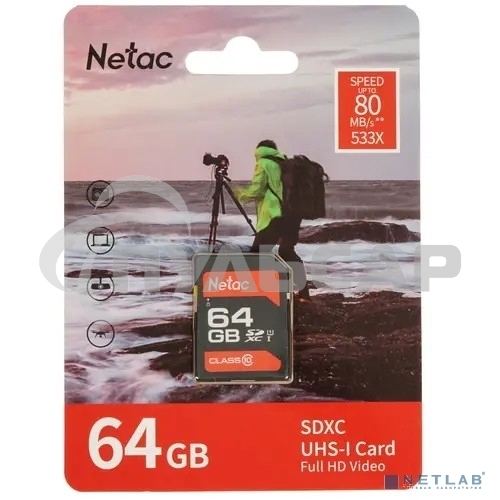 Флеш карта SDHC 64Gb Netac Class 10 UHS-I U1 P600 NT02P600STN-064G-R