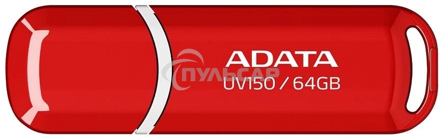 Флешка USB ADATA UV150 (AUV150-64G-RRD), 64 Gb, USB 3.0, R/W 100/30, красный