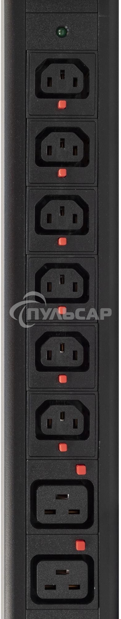 Блок распределения питания Powercom PDU-32AV24-18C3-6C9-3P верт.размещ. 18xC13 6xC19 3x32A IEC 60309 2м