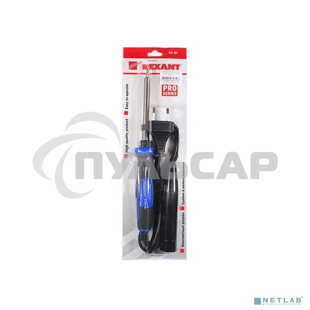 Паяльник Rexant, керам.нагреватель, долговечное жало, 40 Вт, 230 В, серия 