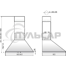 Вытяжка каминная Elikor Вента 50П-430-К3Д белый, 50 см, 430 куб. м/ч, 54 дБ