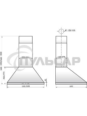Вытяжка каминная Elikor Вента 50П-430-К3Д белый, 50 см, 430 куб. м/ч, 54 дБ