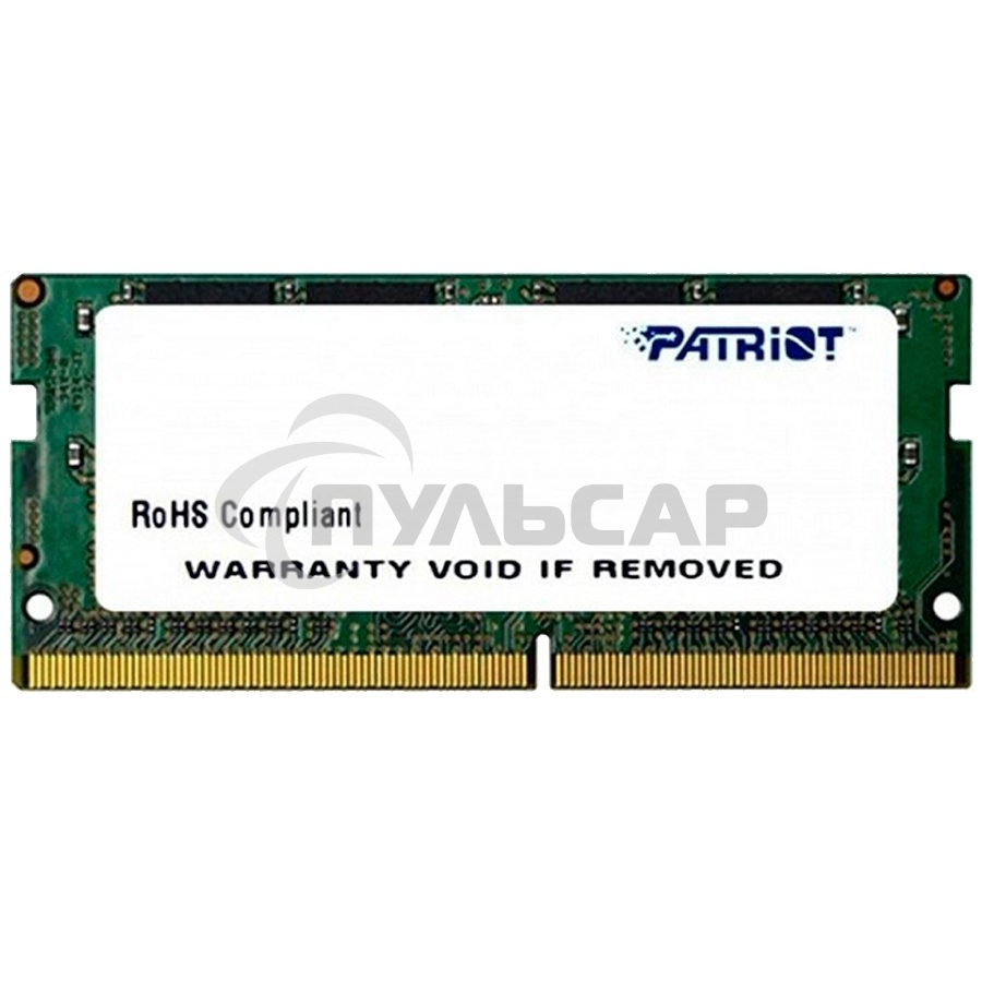 Оперативная память Patriot Signature, DDR4, 4Gb (1x4 Gb), 2400 MHz, CL17, SO-DIMM