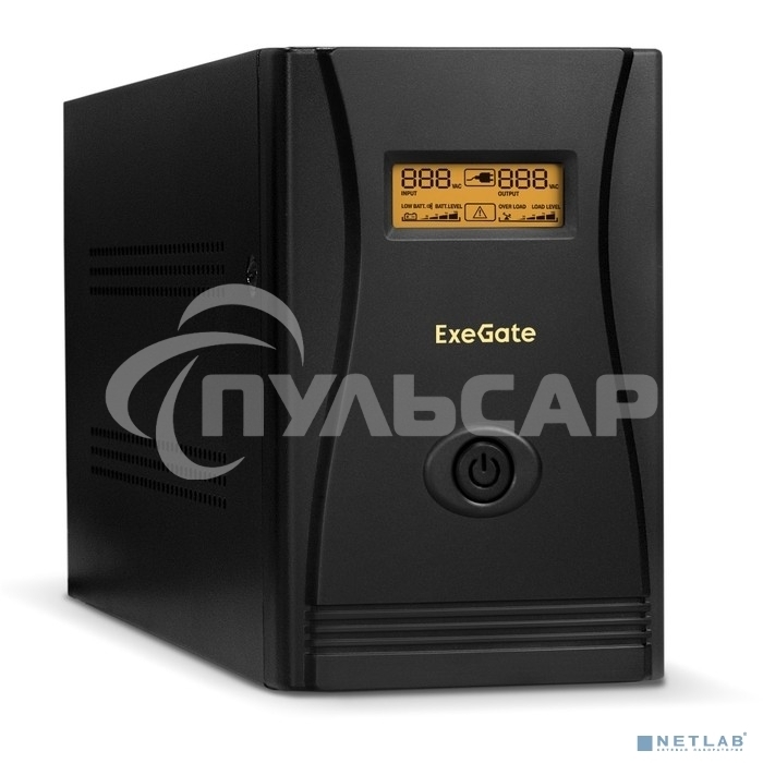 Источник бесперебойного питания ExeGate SpecialPro Smart LLB-1000.LCD.AVR.EURO.RJ 1000VA/650W, LCD, AVR, 4 евророзетки, RJ45/11, черный