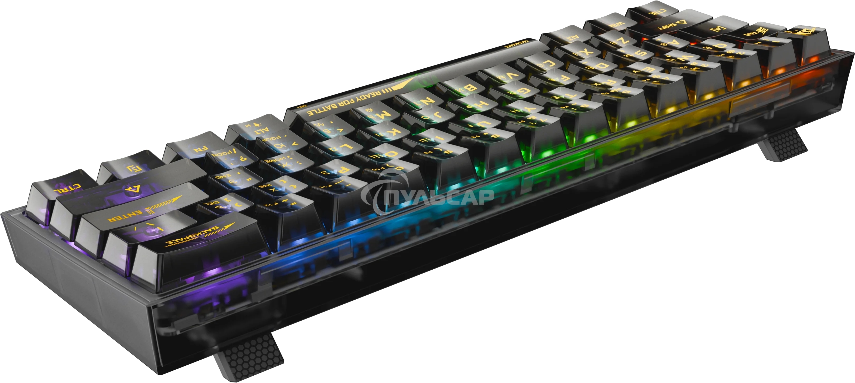 Клавиатура проводная игровая Redragon Fizz прозрачно-черная (USB, +ICE, 61 кл., RGB подсветка)