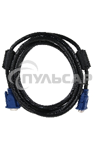 Кабель VGA 3м AOpen 2 фильтра, монитор-SVGA card 15M-15M, ACG341AD-3M