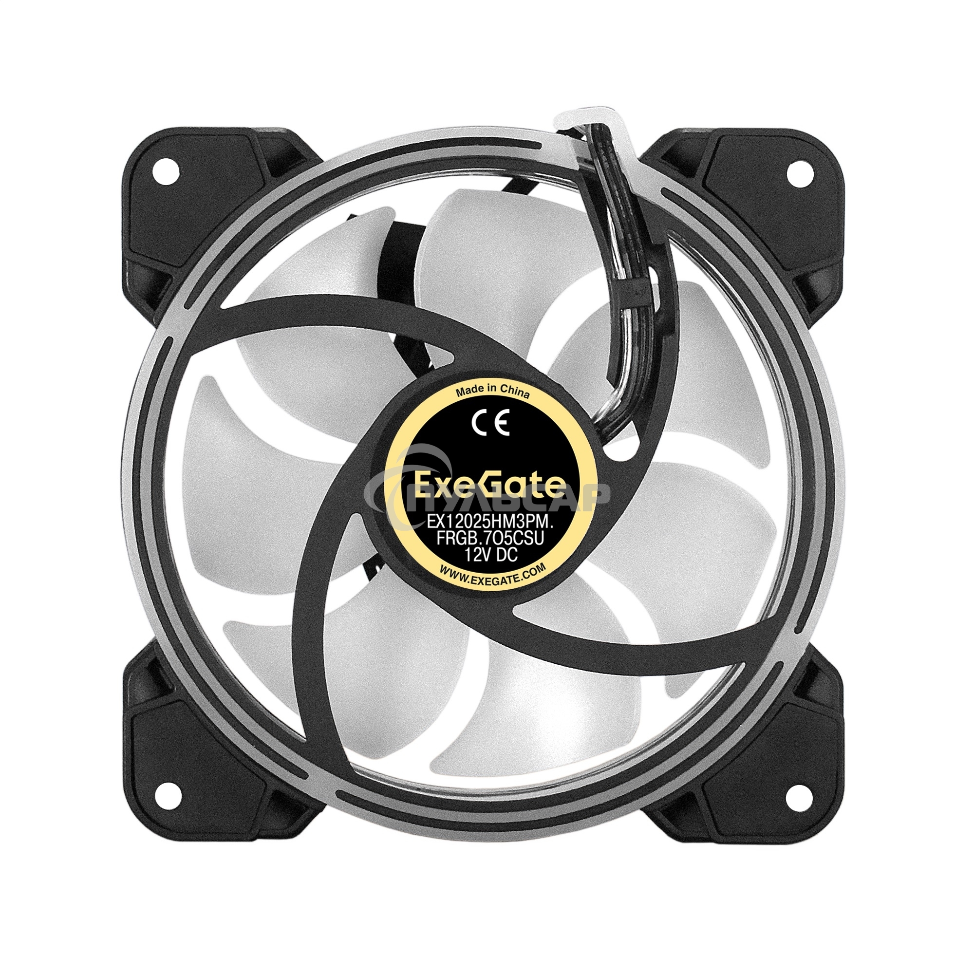Вентилятор для корпуса ExeGate EX12025HM3PM.FRGb.7O5CSU черный, 120 мм, 1200 об/мин, 24 дБ, 3 pin