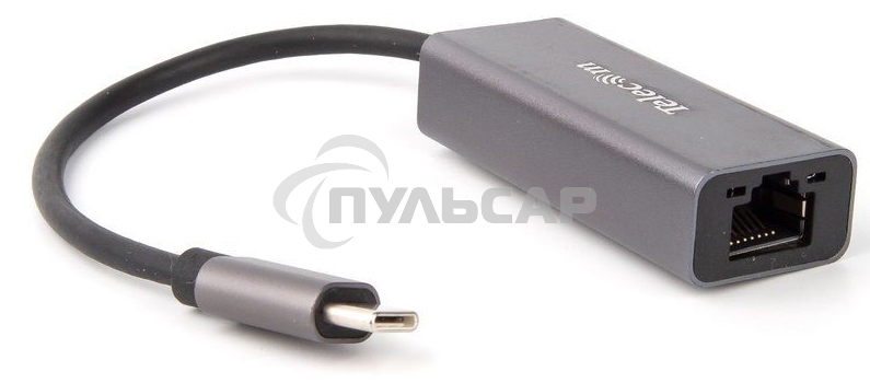 Кабель-переходник USB 3.1 Type-C -->RJ-45 1000Mbps Ethernet, Aluminum Shell, 0.15м Telecom <TU320M>