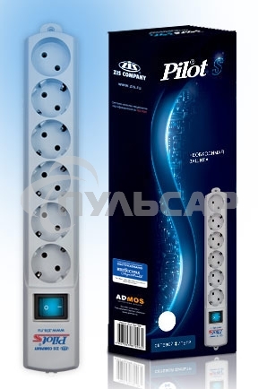 Сетевой фильтр Pilot S 7м (6 розеток) белый (коробка)