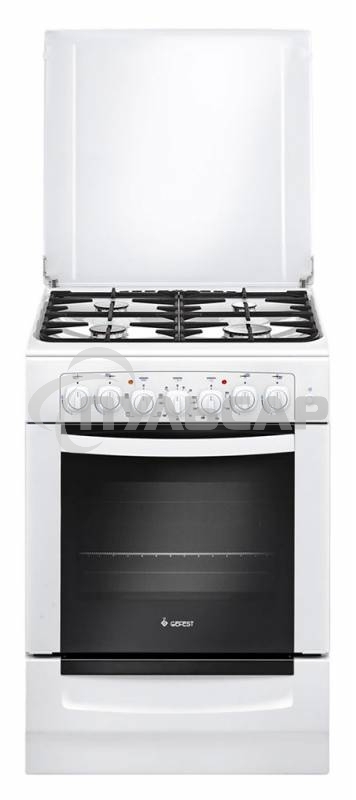 Плита комбинированная Gefest ПГЭ 6102-02 белый, конфорок 4 газовых, духовка 55 л, 60 см x 85 см x 60 см