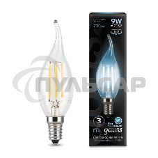 Лампа светодиодная Filament Свеча на ветру E14 9Вт 4100К Gauss 104801209