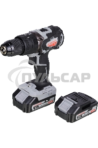 Дрель-шуруповерт ИНТЕРСКОЛ ДАУ-13/18В, Аккумуляторный, 18В, 2 АКБ, Ударный, Кейс
