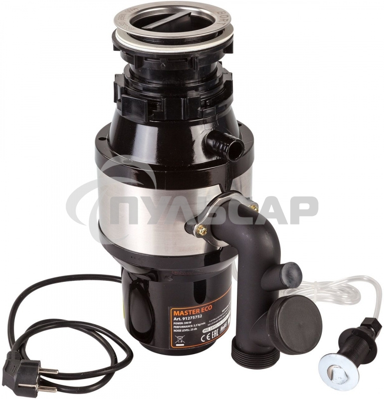 Измельчитель пищевых отходов Bort MASTER ECO (91275752) Число ступеней измельчения 2 ; Система шумоизоляции Да ; Мощность 390 Вт; Объем камеры 1000 мл; Материал камеры Металл ; Система защиты от перегрузки и заклинивания; Скорость холостого хода 2600 об/м