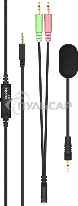 Игровые наушники SVEN AP-G999MV с микрофоном серый (50 мм, мини-джек (стерео) O 3,5 мм (4 pin))