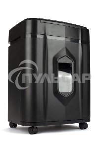 Шредер Heleos АП23-4 черный с автоподачей (секр.P-4) фрагменты 145лист. 23лтр. скрепки скобы пл.карты