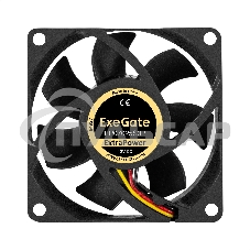 Вентилятор для корпуса ExeGate ExtraPower EP07025S3P черный, 70 мм, 4800 об/мин, 46.2 дБ, 3 pin