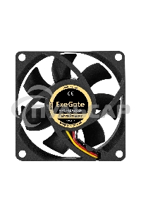 Вентилятор для корпуса ExeGate ExtraPower EP07025S3P черный, 70 мм, 4800 об/мин, 46.2 дБ, 3 pin