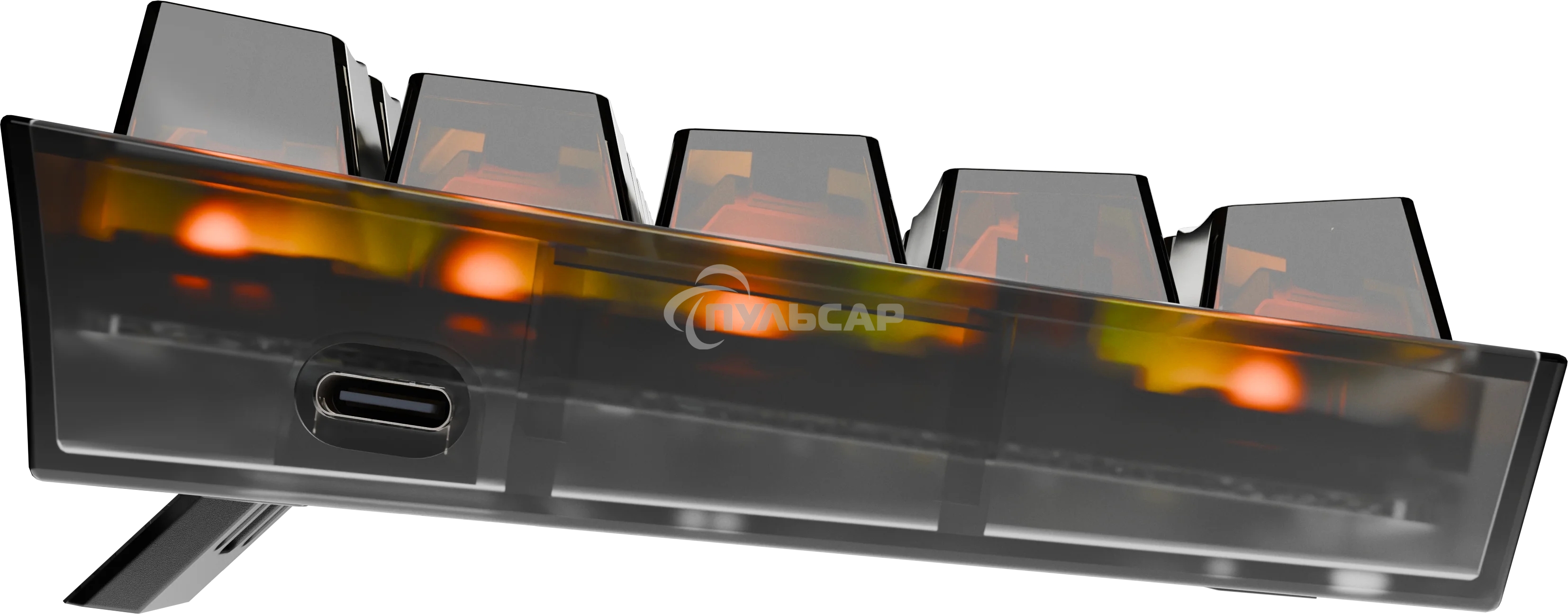 Клавиатура проводная игровая Redragon Fizz прозрачно-черная (USB, +ICE, 61 кл., RGB подсветка)