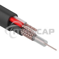 Кабель КВК-П-1,5+2x0,50 мм² (Cu/Cu) черный (бухта 200 м) Rexant