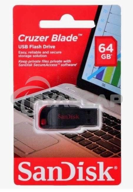 Флешка USB Sandisk 64 Gb Cruzer Blade SDCZ50-064G-B35 USB 2.0 черный/красный