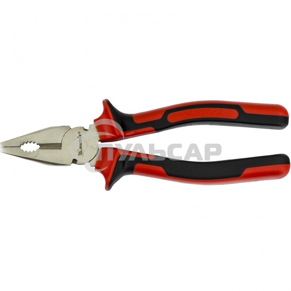 Плоскогубцы Matrix NICKEL, 200 мм, никелированные, двухкомпонентные рукоятки